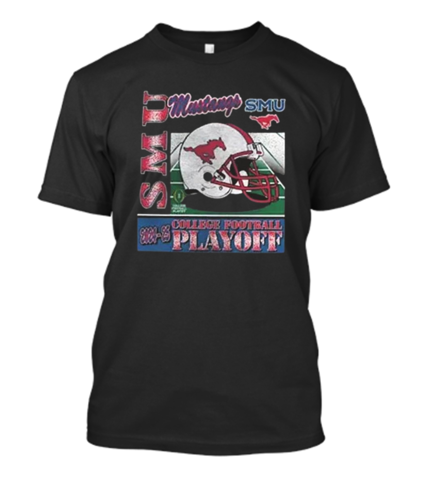 SMU Mustangs 2024-25 NCAA College Football Playoff Helmet T-Shirt