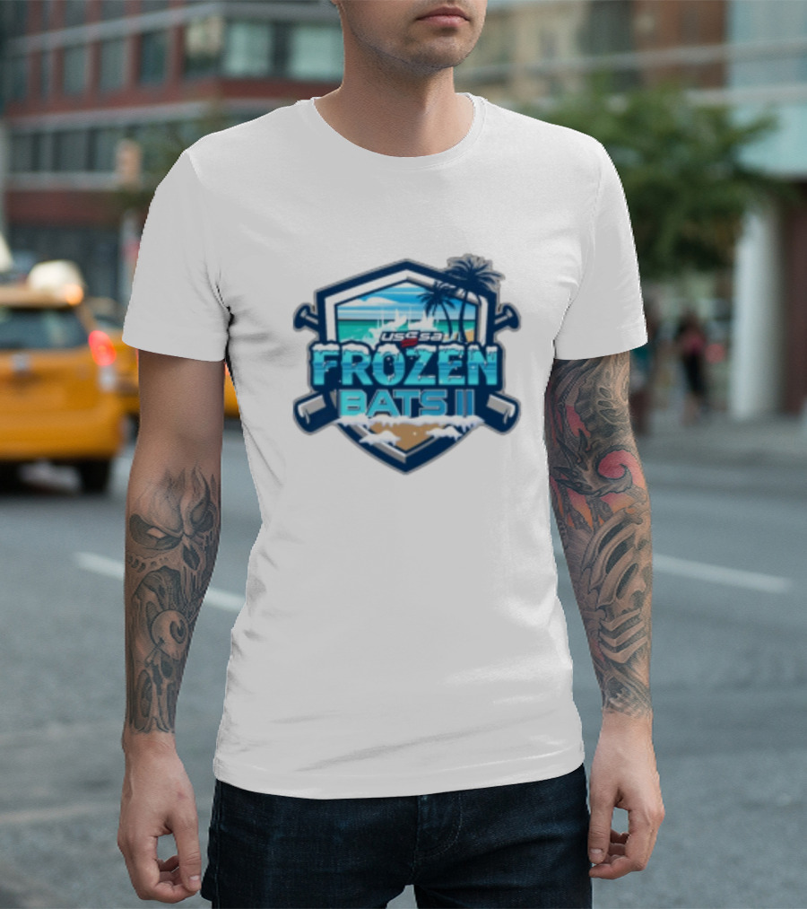 USSSA Frozen Bats II February 22-23 2025 Baseball Tropical Palm Beach Shield T-Shirt