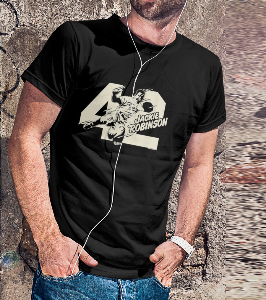 Jackie Robinson Dodgers Sliding 42 MLB Los Angeles T-Shirt