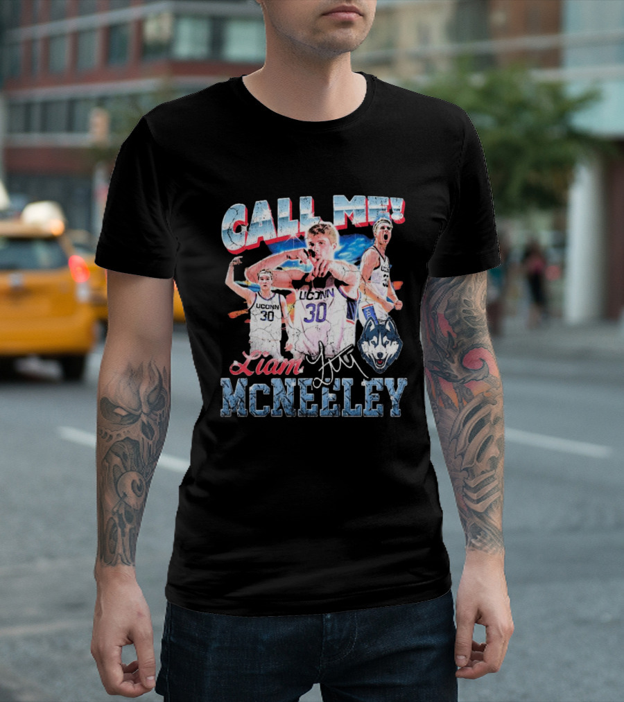 Liam McNeeley Call Me UConn Huskies Retro 90s Signature 30 T-Shirt