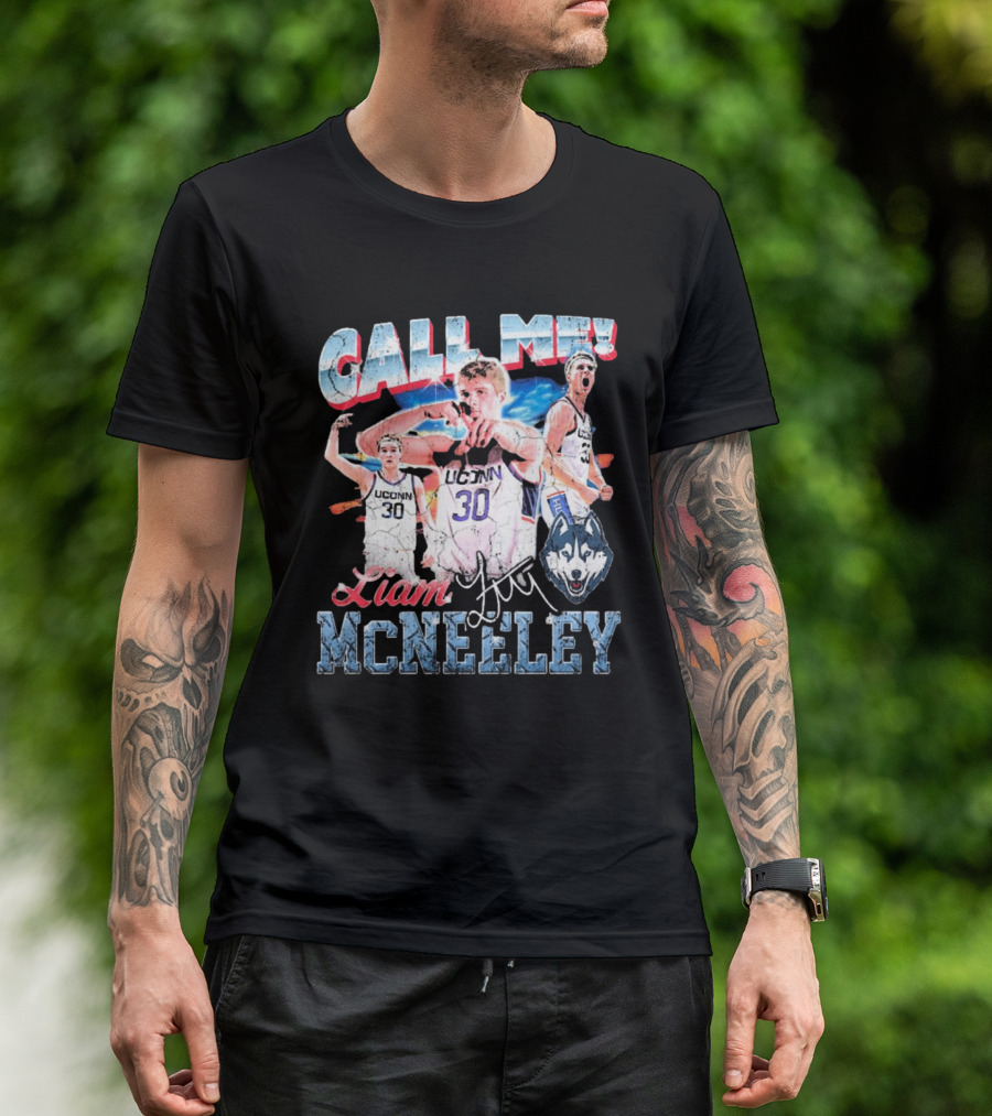 Liam McNeeley Call Me UConn Huskies Retro 90s Signature 30 T-Shirt