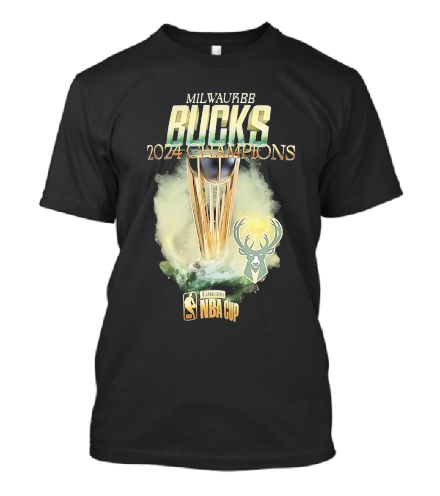 Milwaukee Bucks 2024 Champions NBA Cup Locker Room Trophy T-Shirt