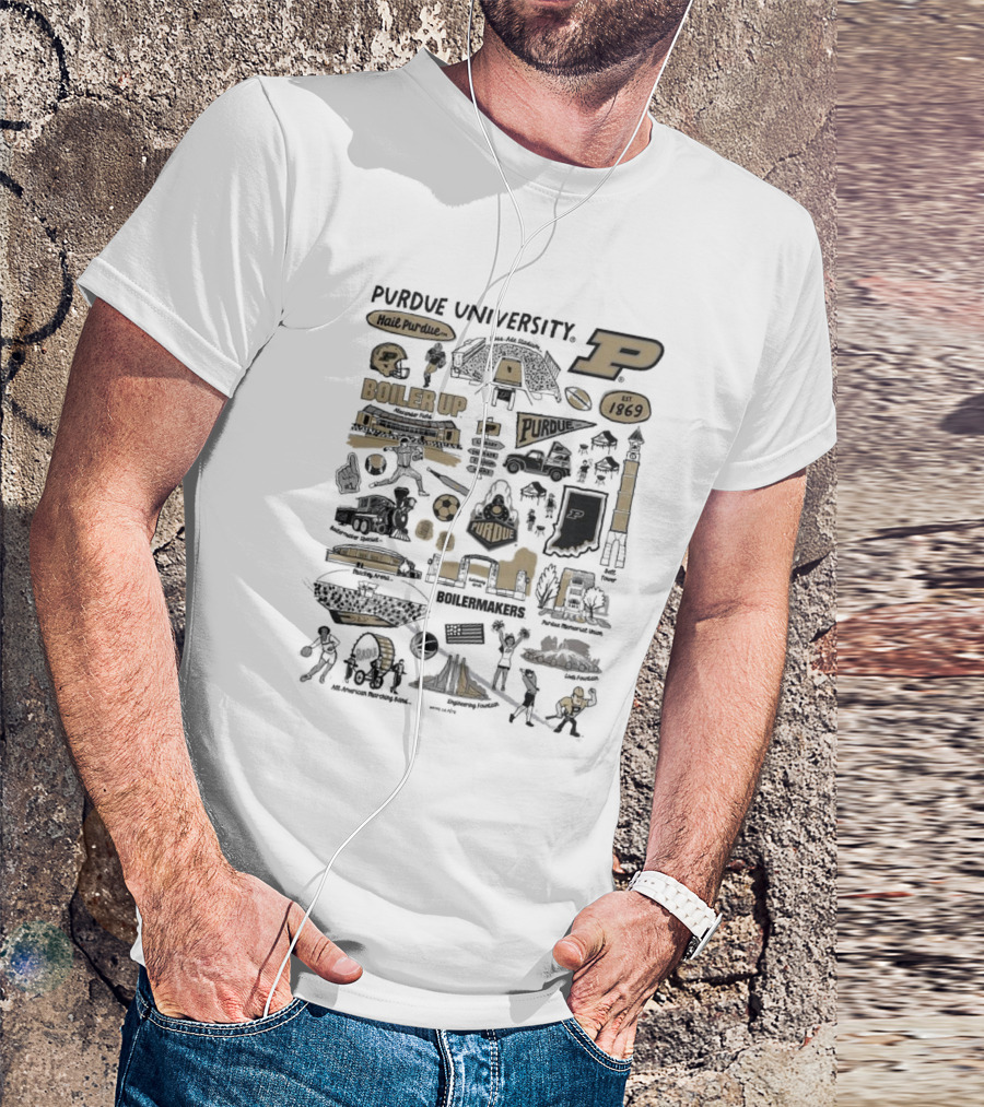 Purdue Boilermakers Hail Purdue University Boiler Up Ross-Ade Stadium Memorial Union Impressions T-Shirt