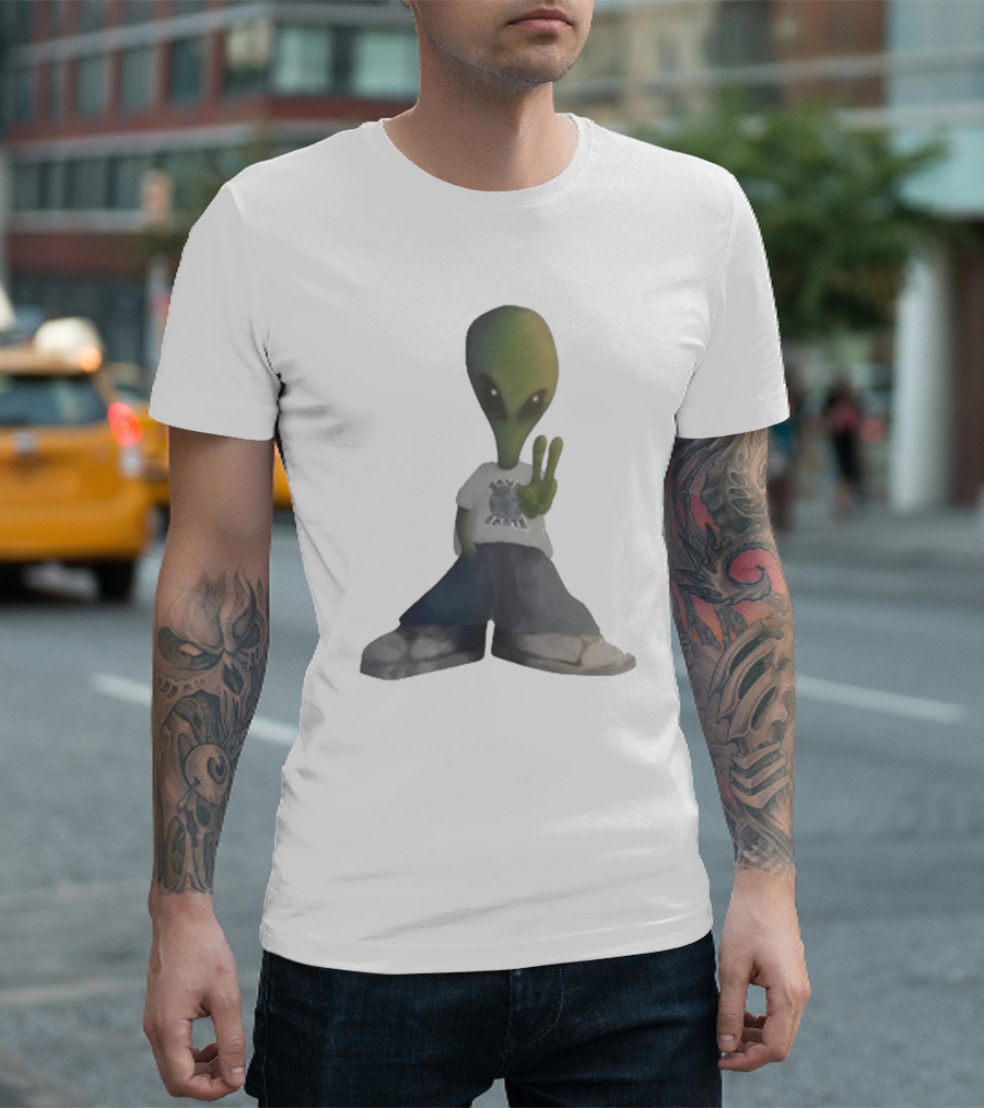 Save Earth Alien Peaceful Message T-Shirt