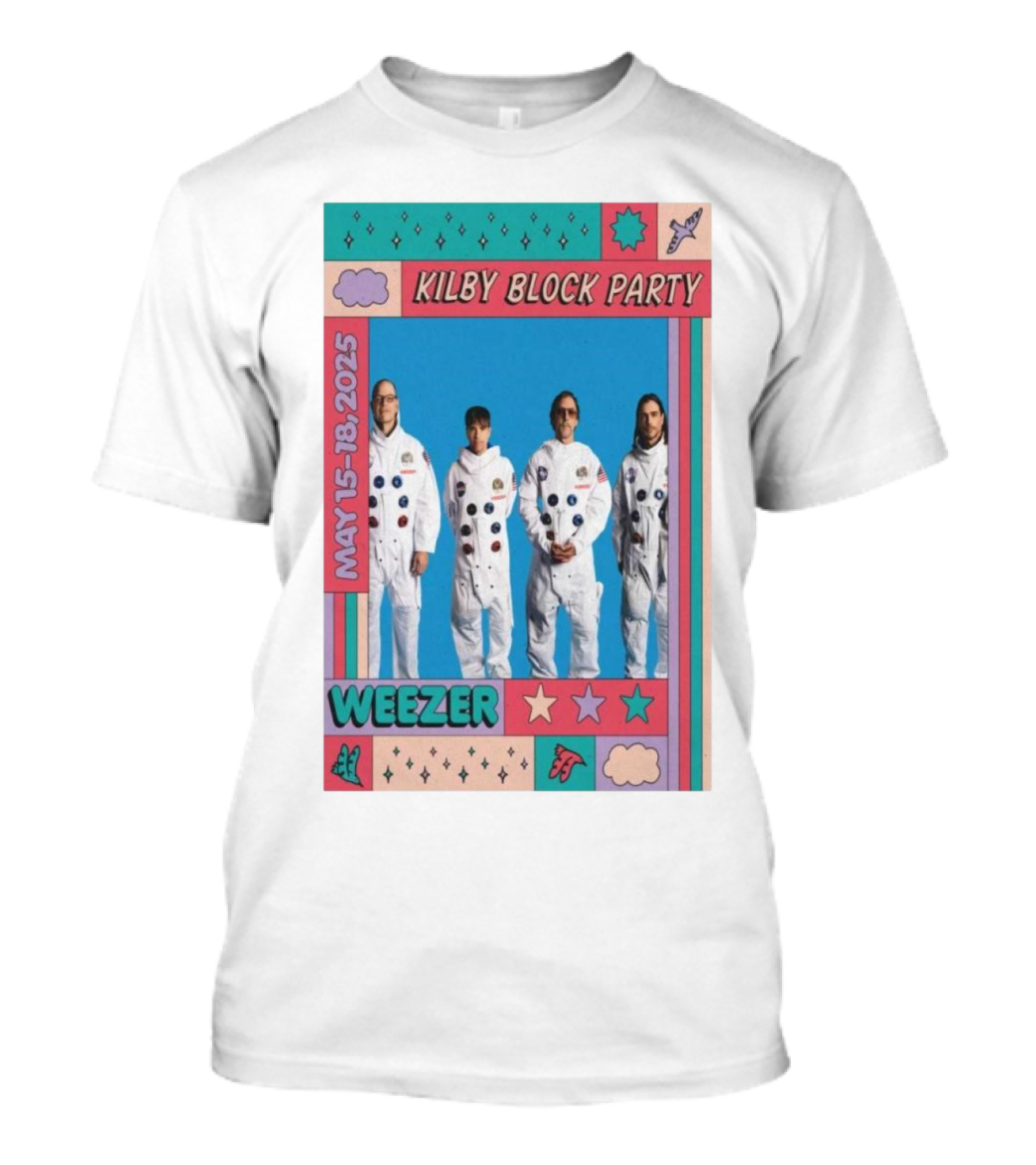 Weezer Space-Themed Kilby Block Party May 15-18 2025 Salt Lake City UT T-Shirt