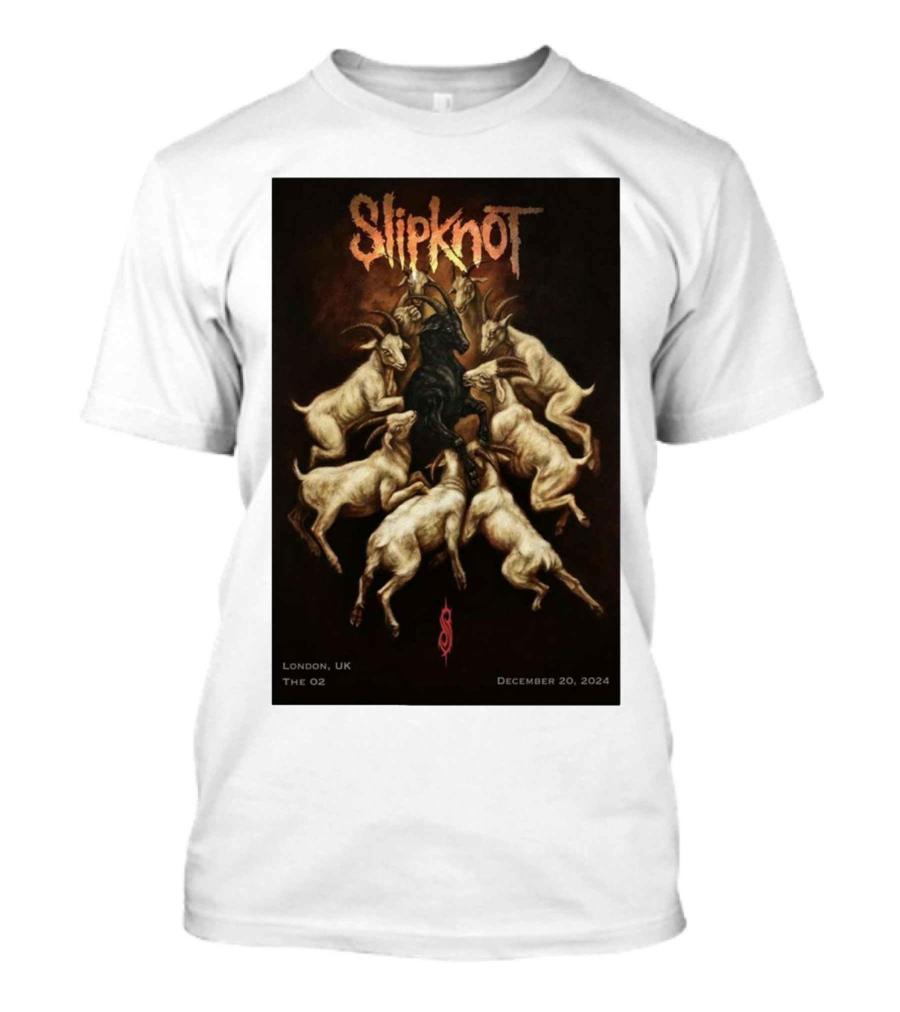 Slipknot London UK The O2 December 20 2024 Tour Poster With Goats T-Shirt