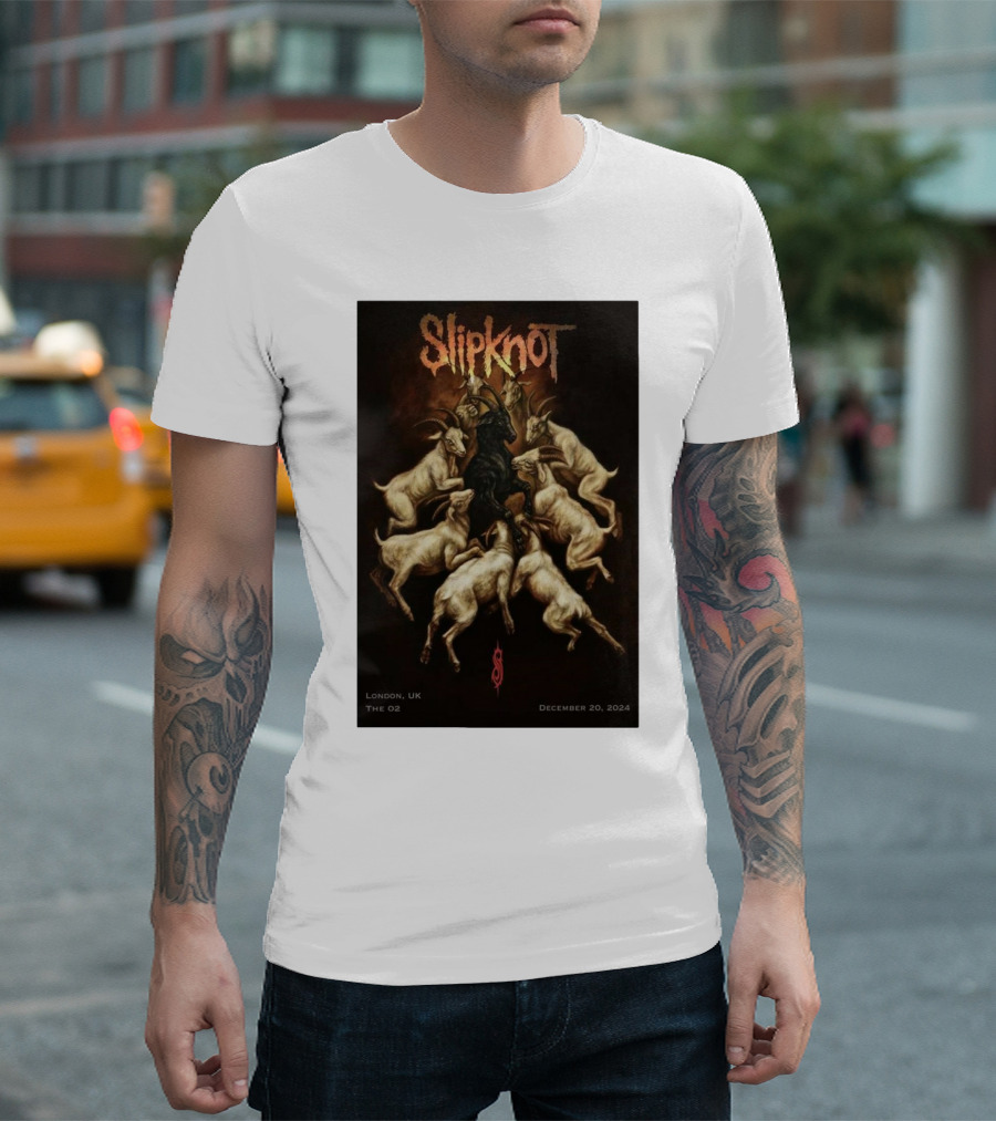Slipknot London UK The O2 December 20 2024 Tour Poster With Goats T-Shirt