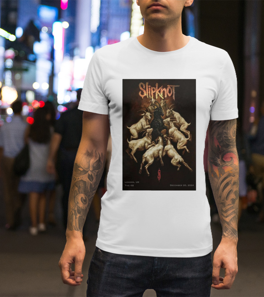 Slipknot London UK The O2 December 20 2024 Tour Poster With Goats T-Shirt