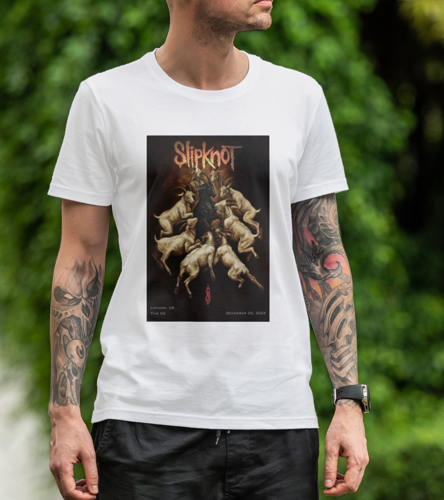 Slipknot London UK The O2 December 20 2024 Tour Poster With Goats T-Shirt