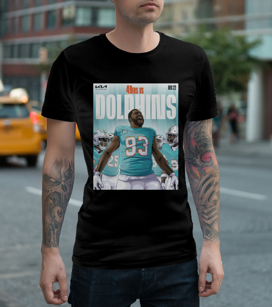 Calais Campbell 49ers vs Dolphins Dec 22 2024 Ready for Battle T-Shirt