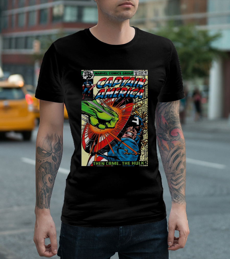 Marvel Comics Group Captain America 230 Then Came The Hulk Battle Scene T-Shirt