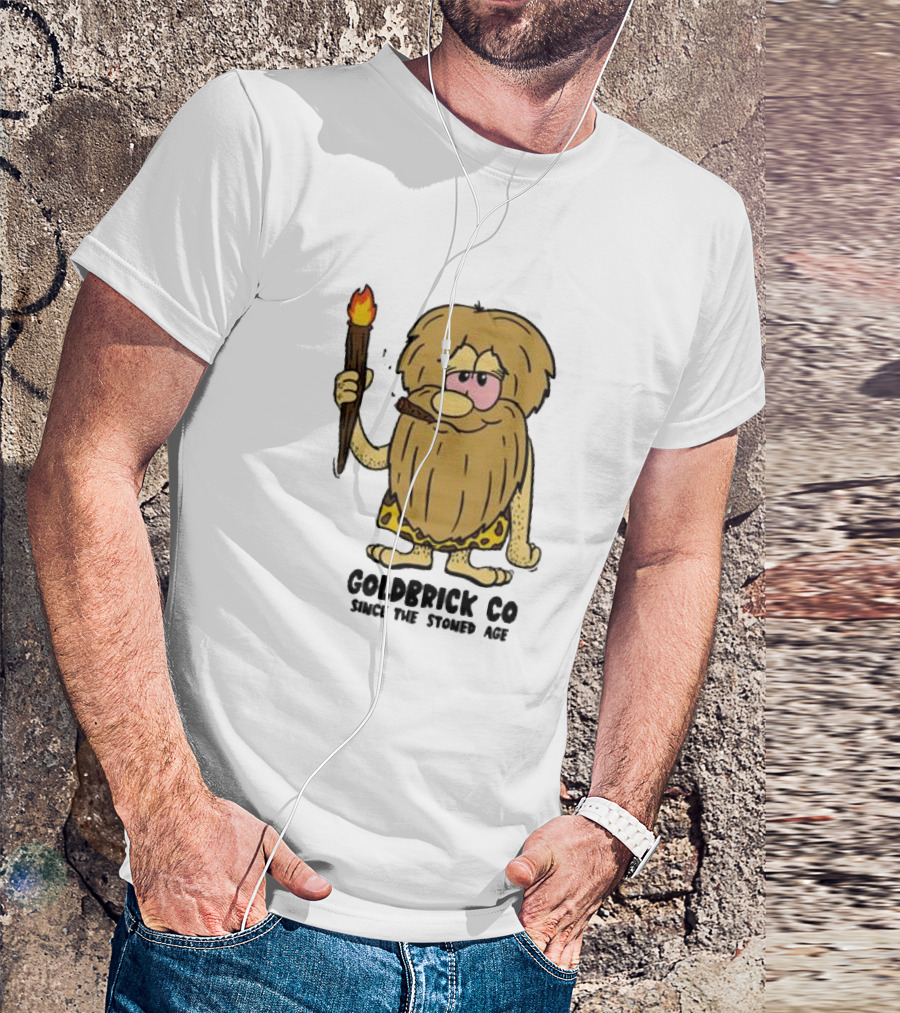 Goldbrick Co Since The Stoned Age Caveman With Torch And Cigar T-Shirt