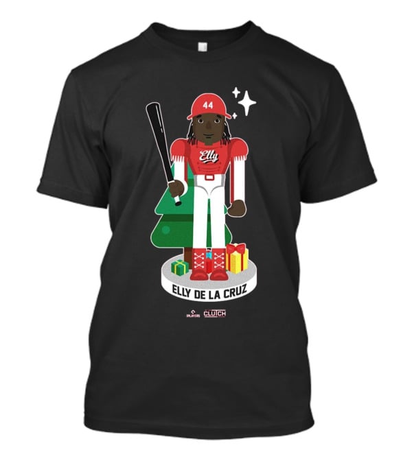 Elly De La Cruz MLBPA Nutcracker Cincinnati Reds MLB Christmas Festive Holiday Clutch Baseball Player Image T-Shirt