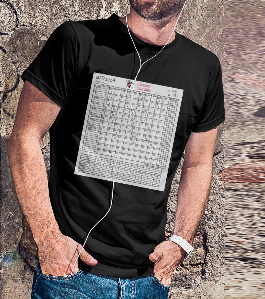 10-07-2024 Emmanuel Clase Cleveland Guardians MLB Scorecards Vs DET T-Shirt