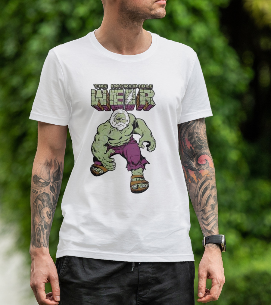 The Incredible Weir Hulk Parody Green Superhero Beard T-Shirt