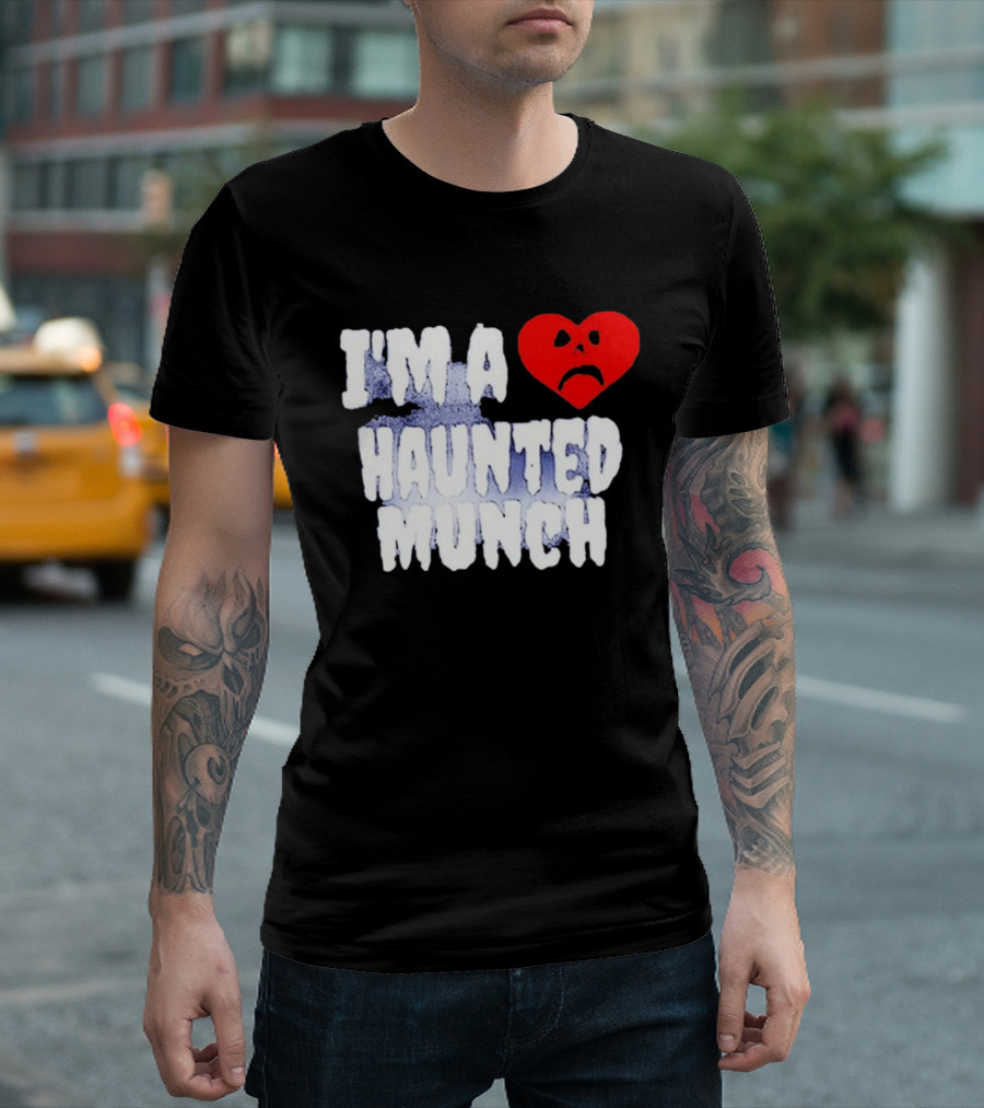 I’m A Haunted Munch Heart Sad Face T-Shirt