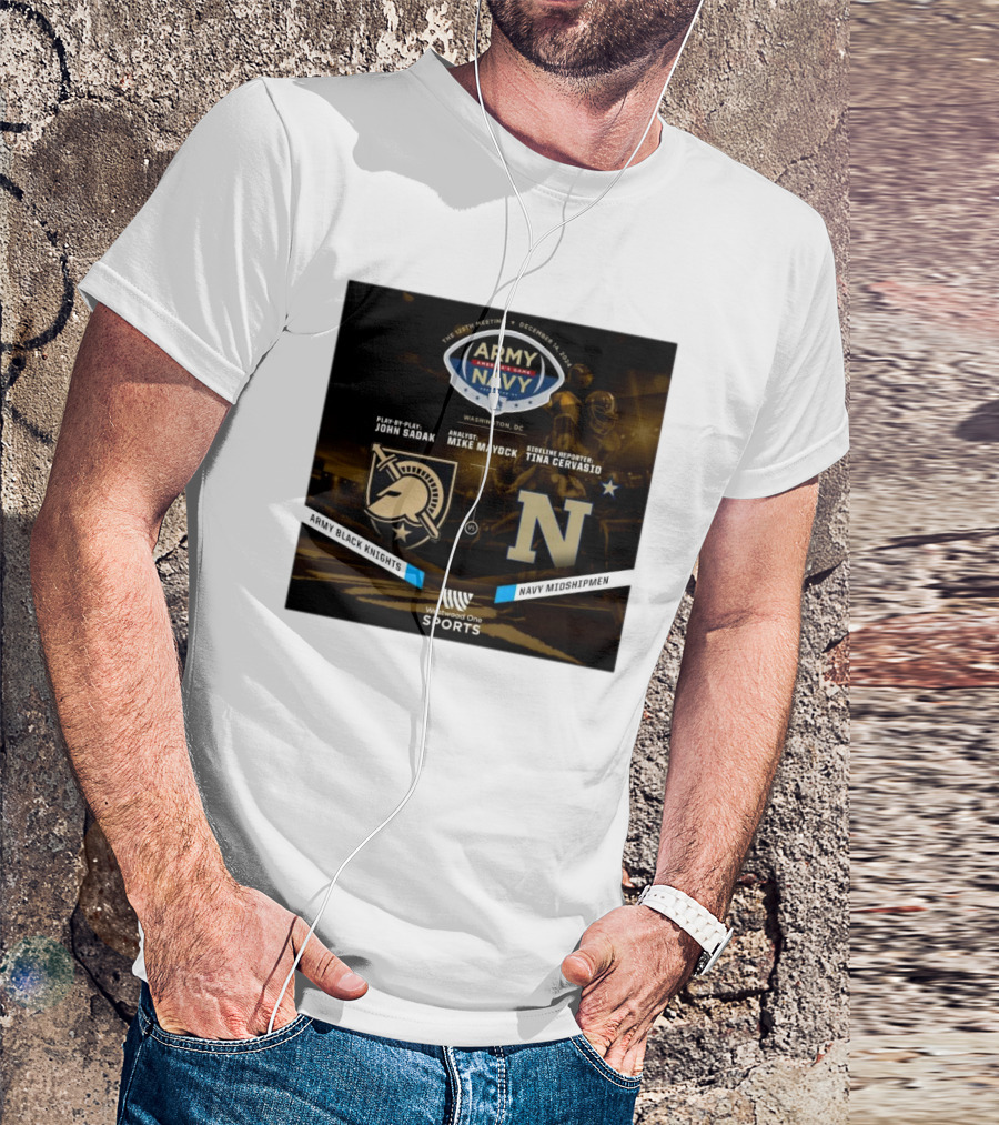 The 125th Meeting Army Black Knights Vs Navy Midshipmen America’s Game December 14 2024 Washington D.C. Sports Event Westwood One T-Shirt