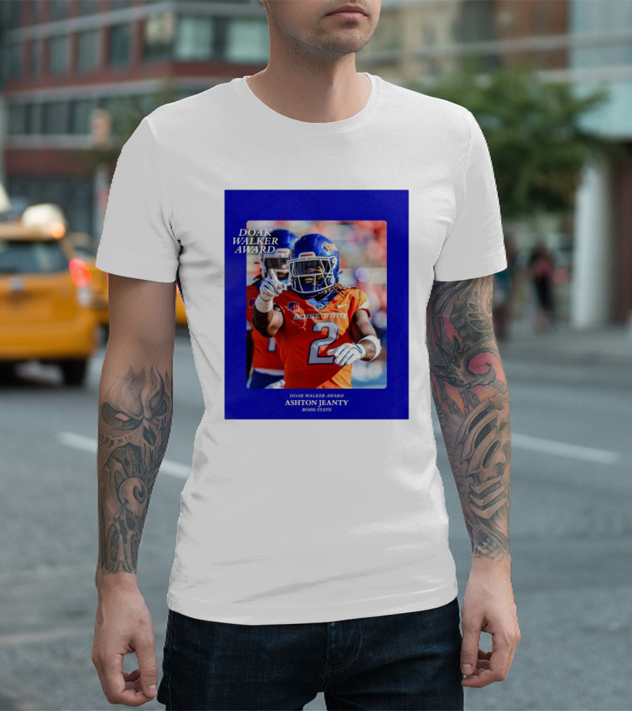 Boise State Broncos Ashton Jeanty Doak Walker Award 2024 Football Recognition T-Shirt