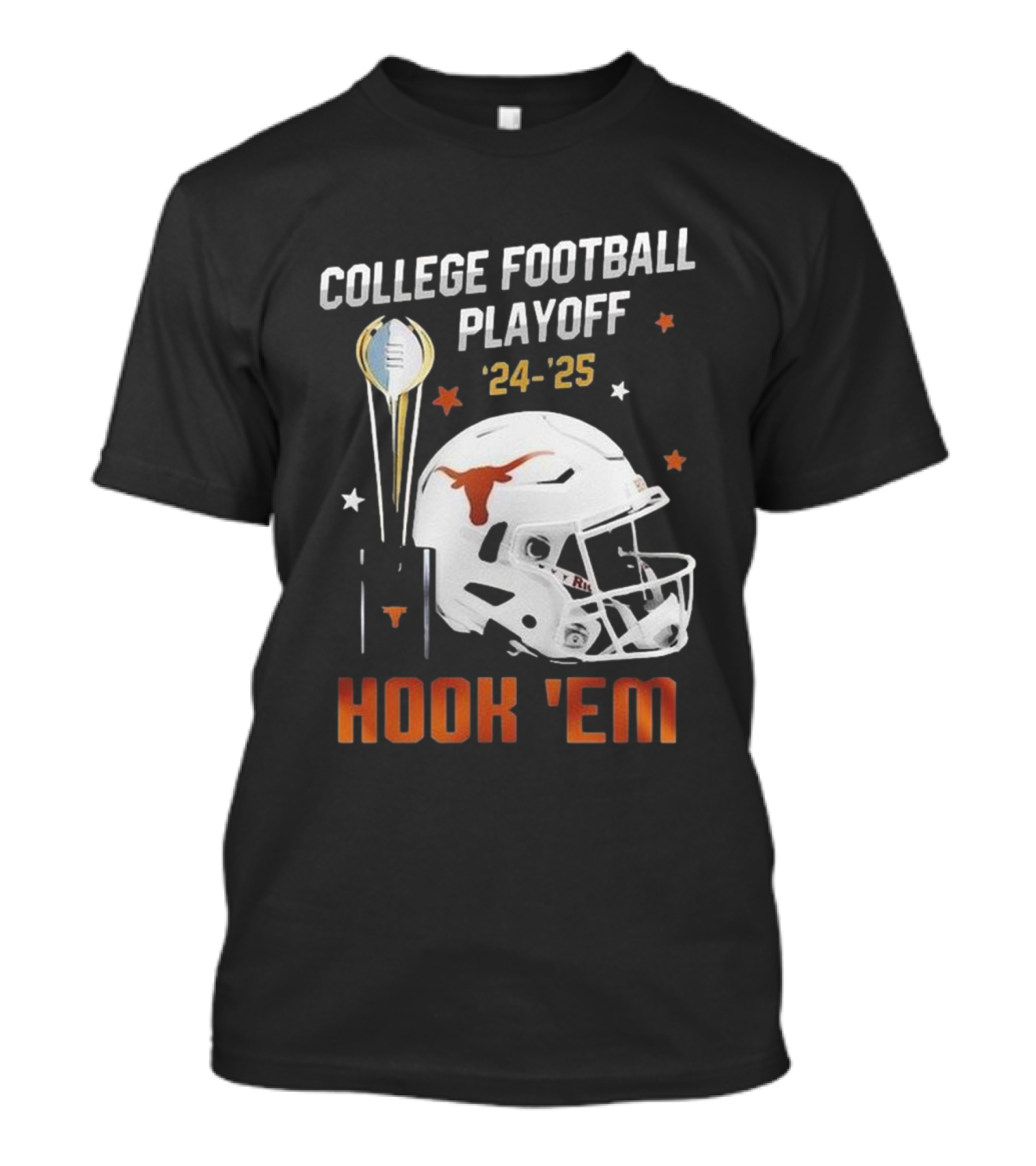 College Football Playoff '24-'25 Hook 'Em Texas Longhorns Helmet T-Shirt