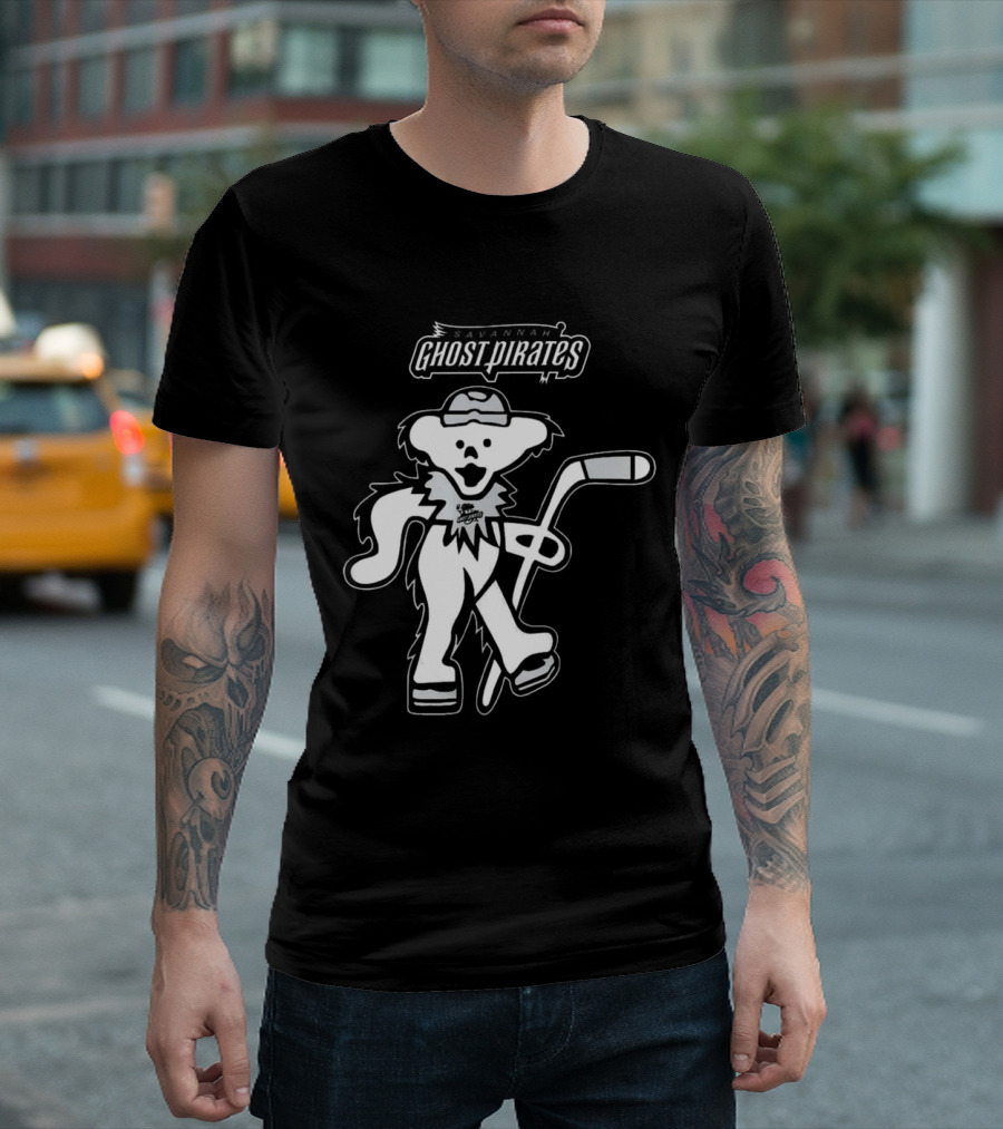 Savannah Ghost Pirates Grateful Dead Bear Hockey 2025 T-Shirt