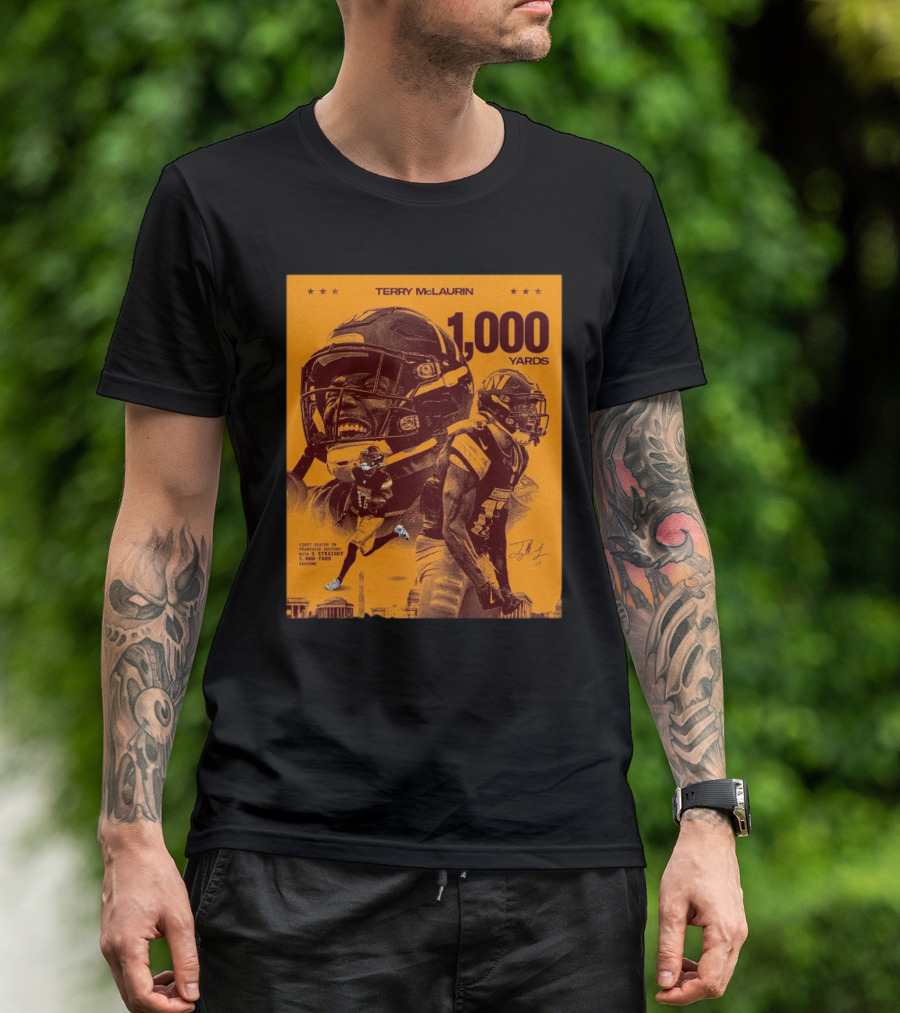 Terry McLaurin 1000 Yards Washington Commanders First Player In Franchise History Signature T-Shirt