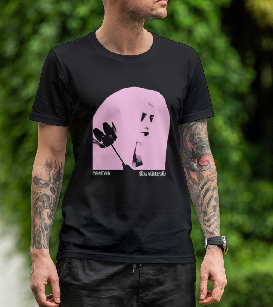 The Church Seance Pink Portrait With Flower T-Shirt