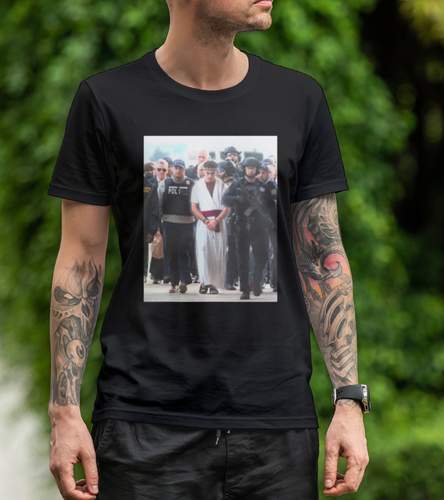 Luigi Christ Surrounded By Police Escort T-Shirt