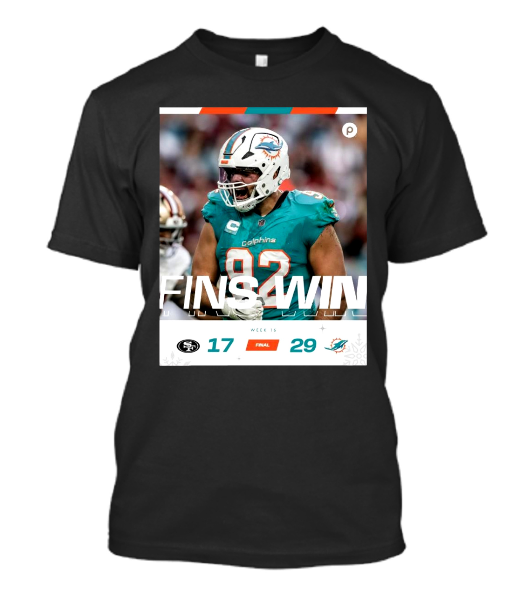 Fins Win Week 16 Miami Dolphins 29-17 Victory Over San Francisco 49ers T-Shirt
