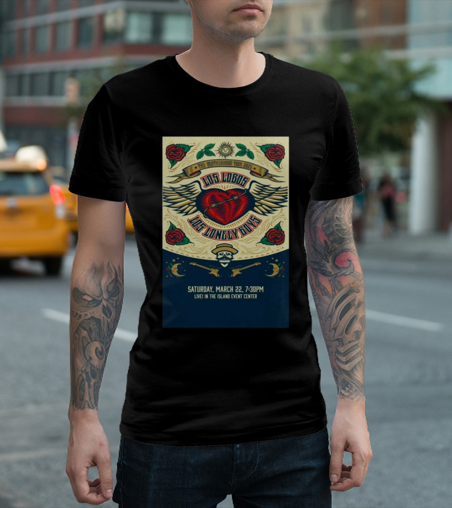 The Brotherhood Tour 2025 Los Lobos Los Lonely Boys Saturday March 22 7:30 PM Island Event Center T-Shirt