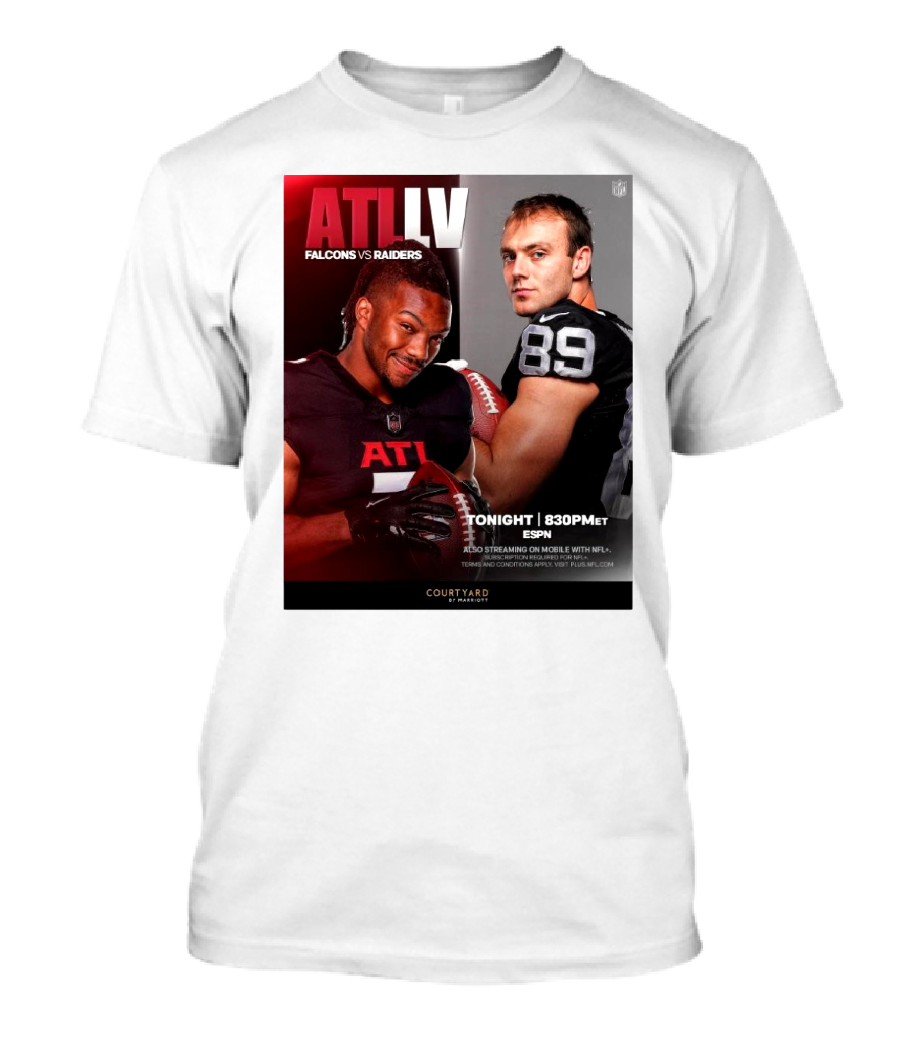ATL LV Falcons Vs Raiders TONIGHT 830PM ET ESPN T-Shirt