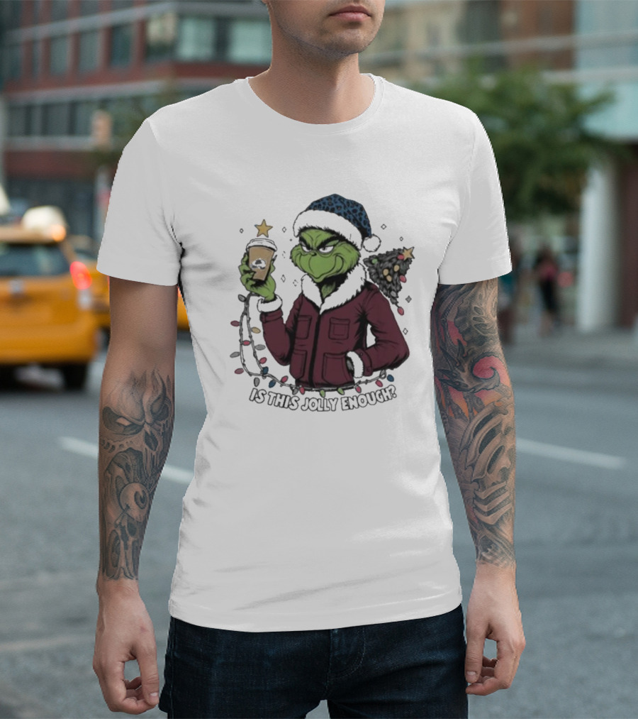 Colorado Avalanche x Santa Grinch Is This Jolly Enough Merry Christmas Holiday Cheer T-Shirt