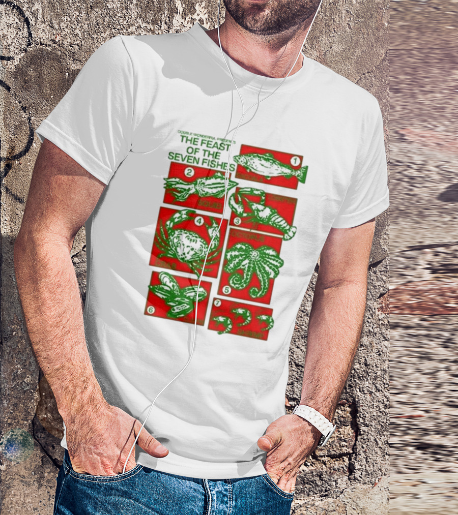 Double Wonderful Presents The Feast Of The Seven Fishes Fish Squid Lobster Crab Octopus Shrimp Clams T-Shirt