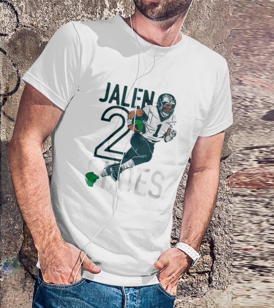 Jalen Hurts Two Shoes Philadelphia Eagles NFL Player Football Action T-Shirt