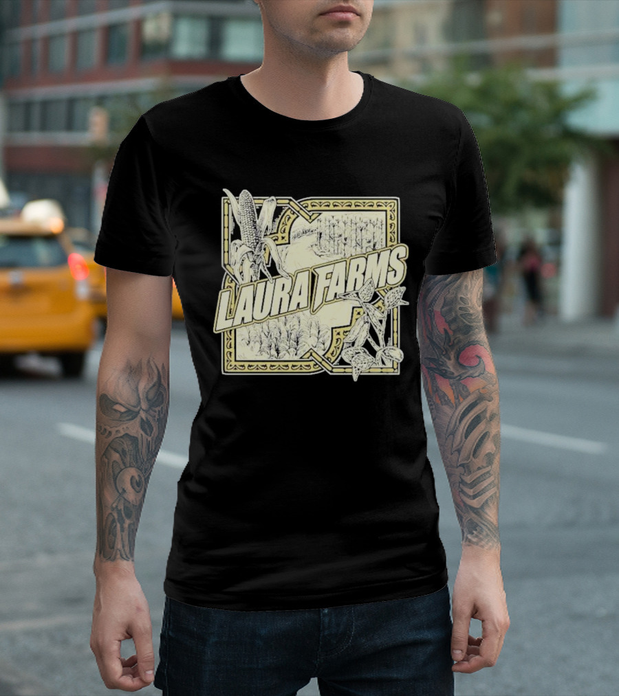 Laura Farms Corn And Agriculture Scene T-Shirt
