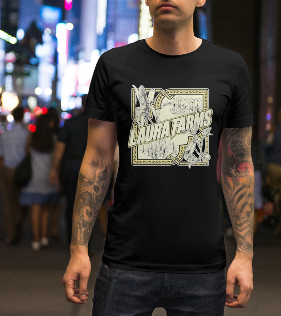 Laura Farms Corn And Agriculture Scene T-Shirt