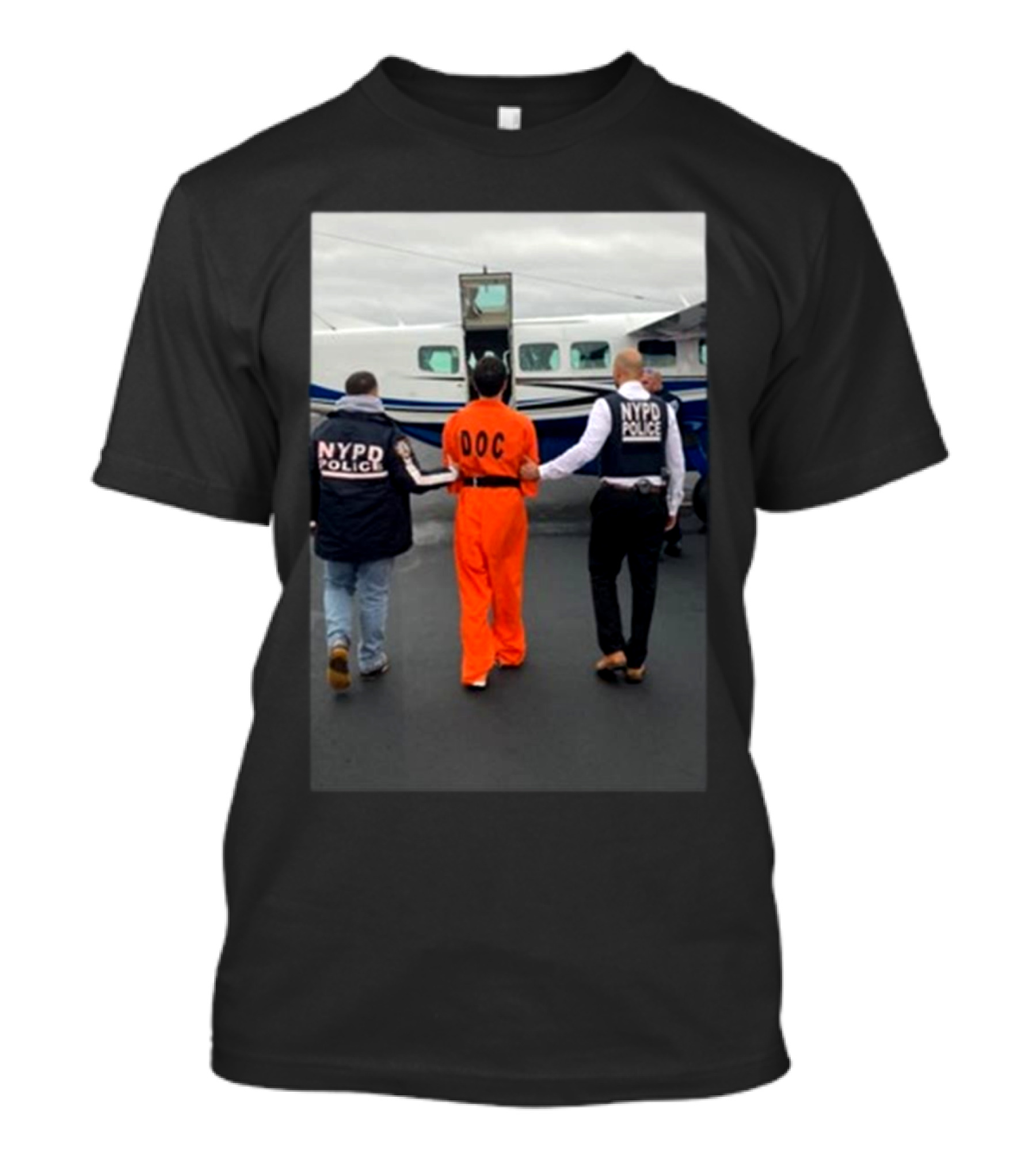 Nypd Police Escort Luigi Mangioni From Aircraft In New York City T-Shirt