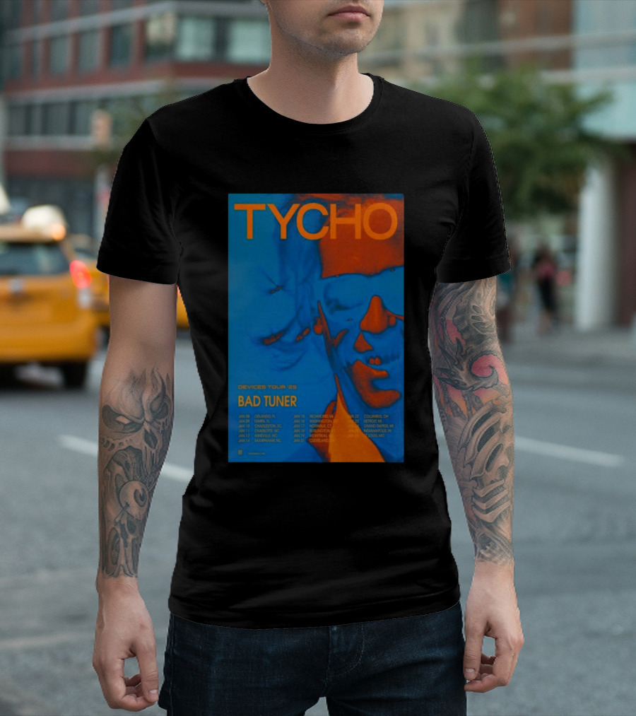 Tycho Devices Tour 2025 Bad Tuner Concert Dates T-Shirt