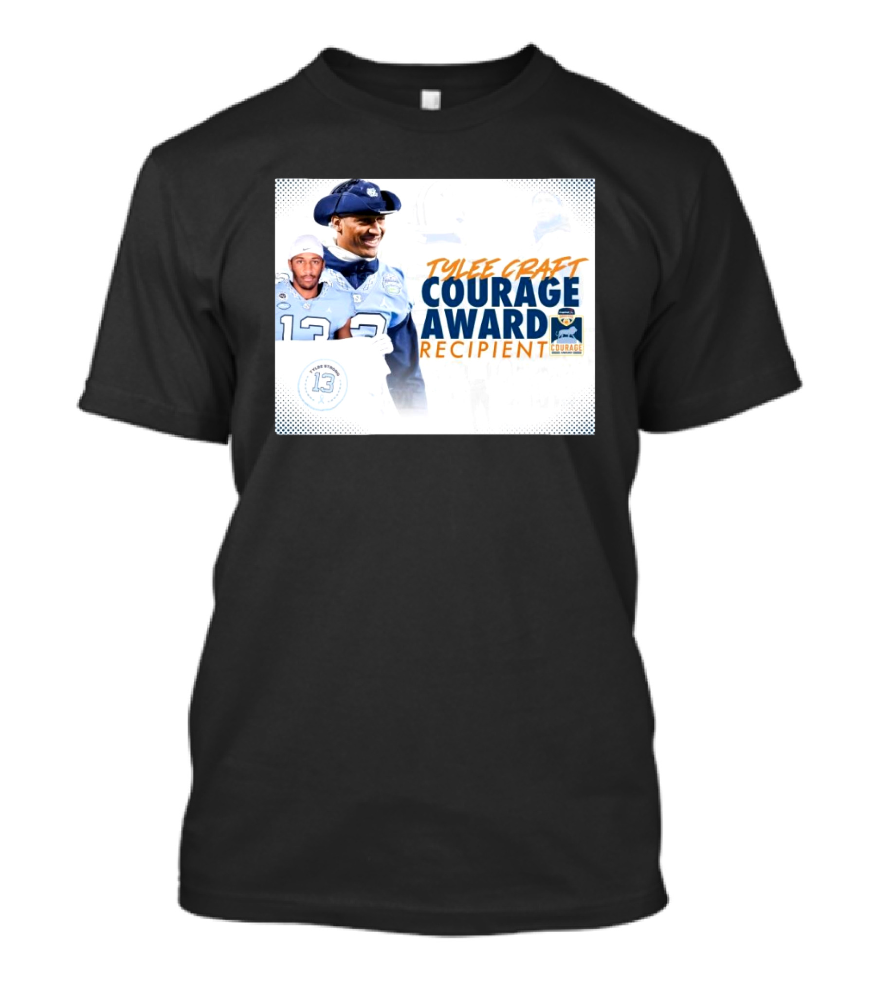 Tylee Craft North Carolina Courage Award Recipient Capital One Orange Bowl Tar Heels T-Shirt