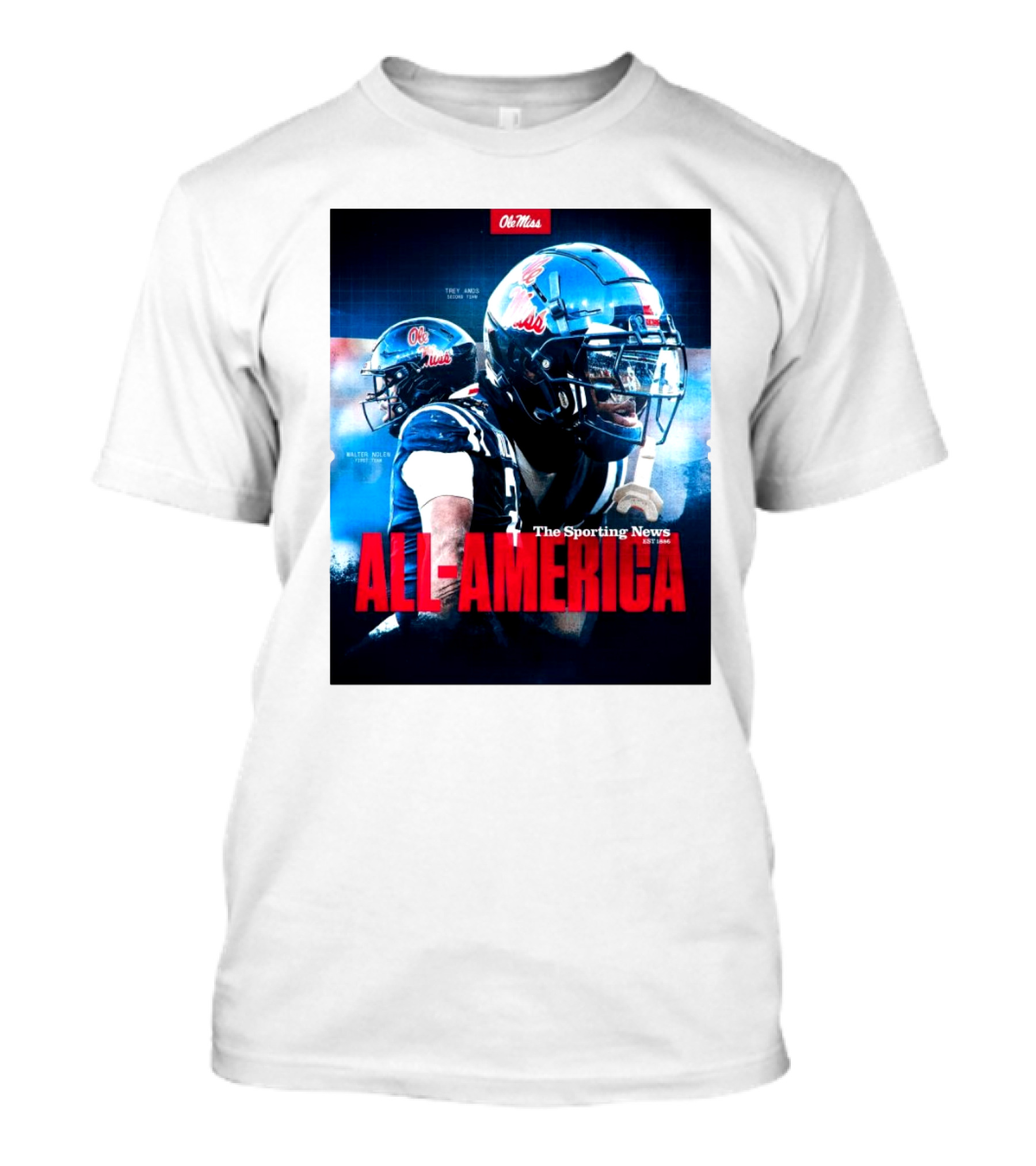 Ole Miss Rebels All-America Honors The Sporting News Football Spotlight T-Shirt