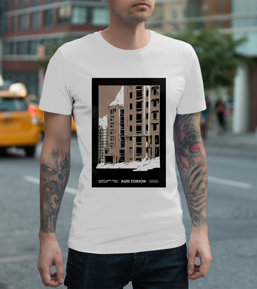 Aum Zorion Support Inner Cirarla Vera Groningen NL Dec 18 2024 Snowy Urban Scene T-Shirt