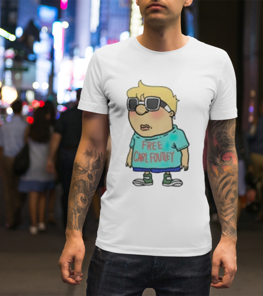 Free Carl Foutley Character With Sunglasses And Green Sneakers T-Shirt