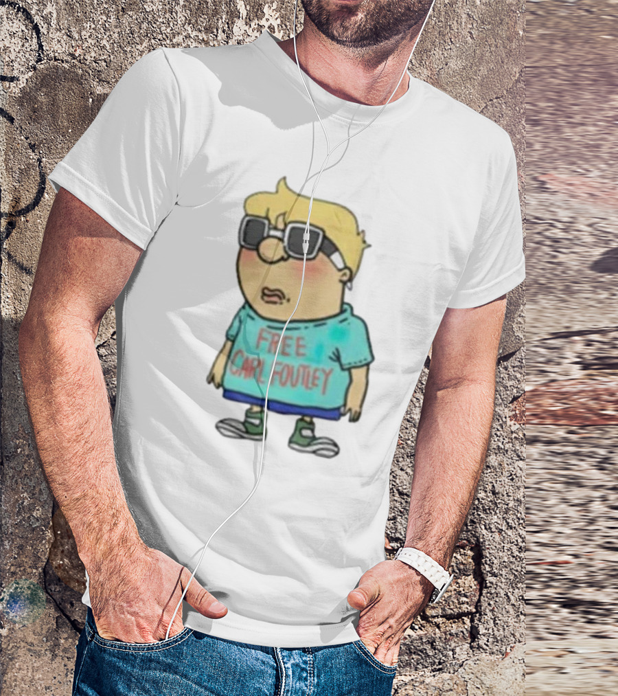 Free Carl Foutley Character With Sunglasses And Green Sneakers T-Shirt