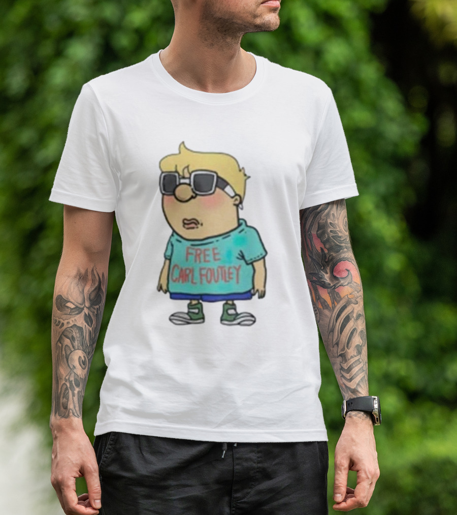 Free Carl Foutley Character With Sunglasses And Green Sneakers T-Shirt