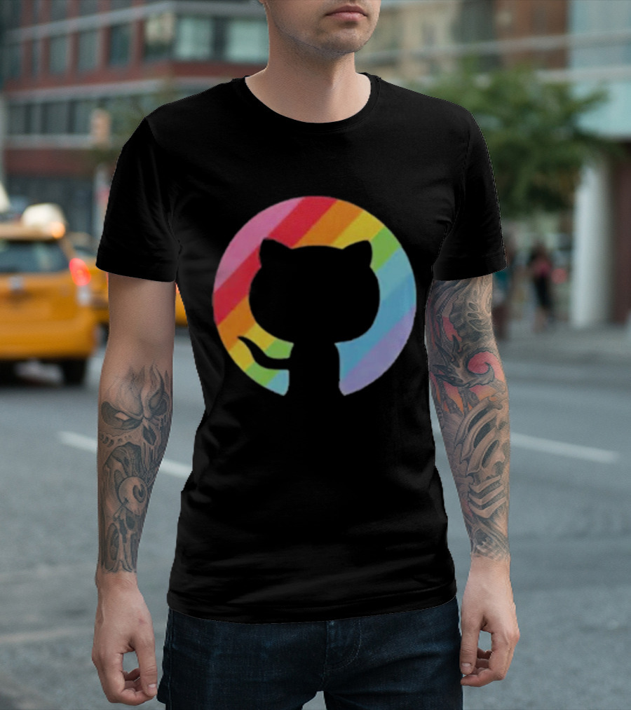 Invertocat Pride Github Merch Rainbow T-Shirt