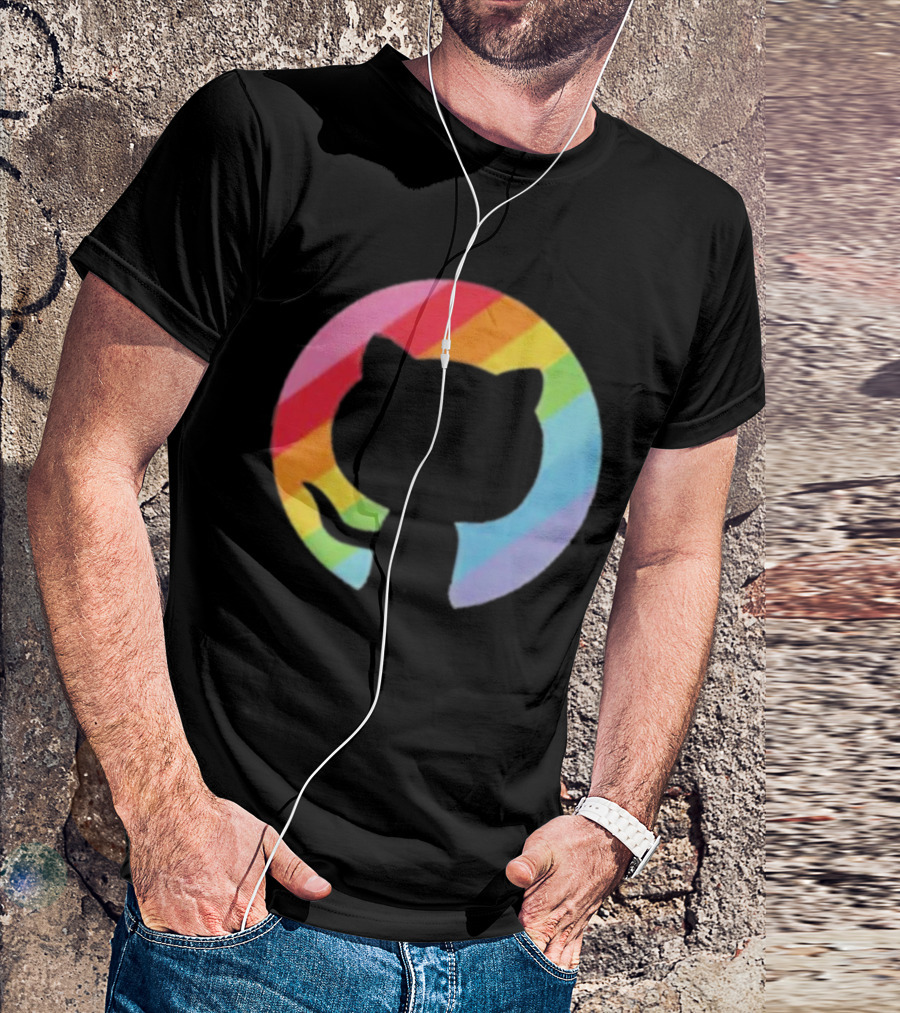 Invertocat Pride Github Merch Rainbow T-Shirt
