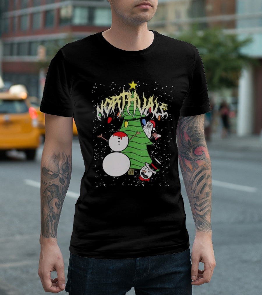 Northvale Headless Snowman Christmas Tree Festive Holiday Scene T-Shirt