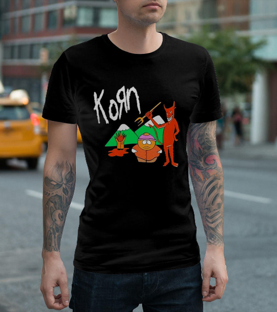 Korn 1999 South Park Character Devil Mountains T-Shirt