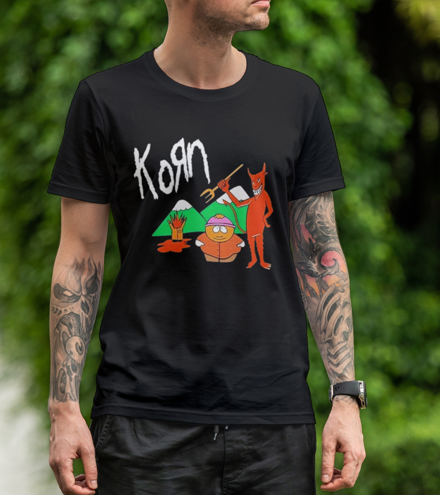 Korn 1999 South Park Character Devil Mountains T-Shirt