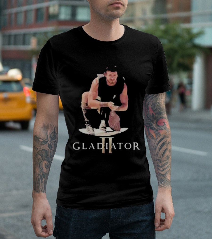 Lucius Verus Gladiator II Warrior Kneeling Iconic Movie Scene T-Shirt