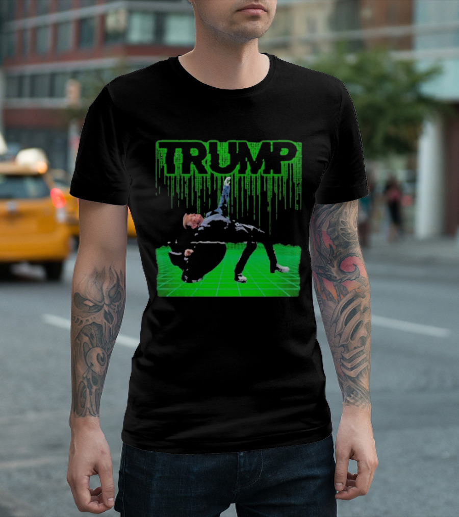 Matrix Trump Iconic Neo Bullet Dodge T-Shirt